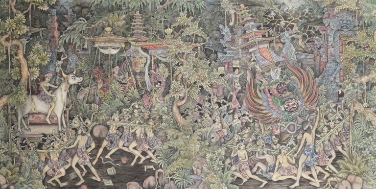 ECOLE BALINAISE (Actif Bali, Indonésie, XXe siècle) - Scène de liesse / de proc…