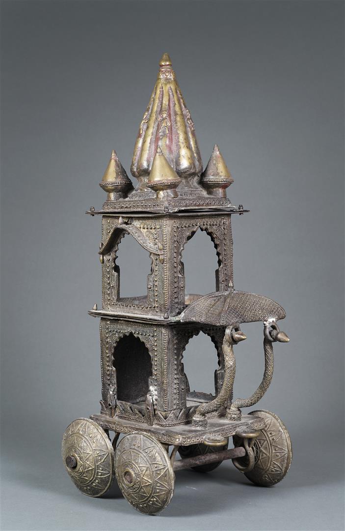 GRAND CHARIOT D'APPARAT EN LAITON - Inde, Epoque première moitié du XXe siècle…
