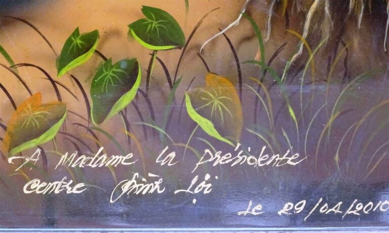 PANNEAU DE BOIS LAQUE QUADRANGULAIRE PAR L'ATELIER SONG DONG - Vietnam, XXIe si…