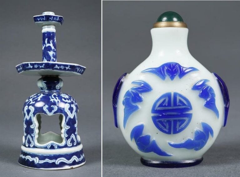 LOT DE DEUX (2) OBJETS - Chine, Epoque XXe siècle - Il comprend: - > 1 bougeoir…