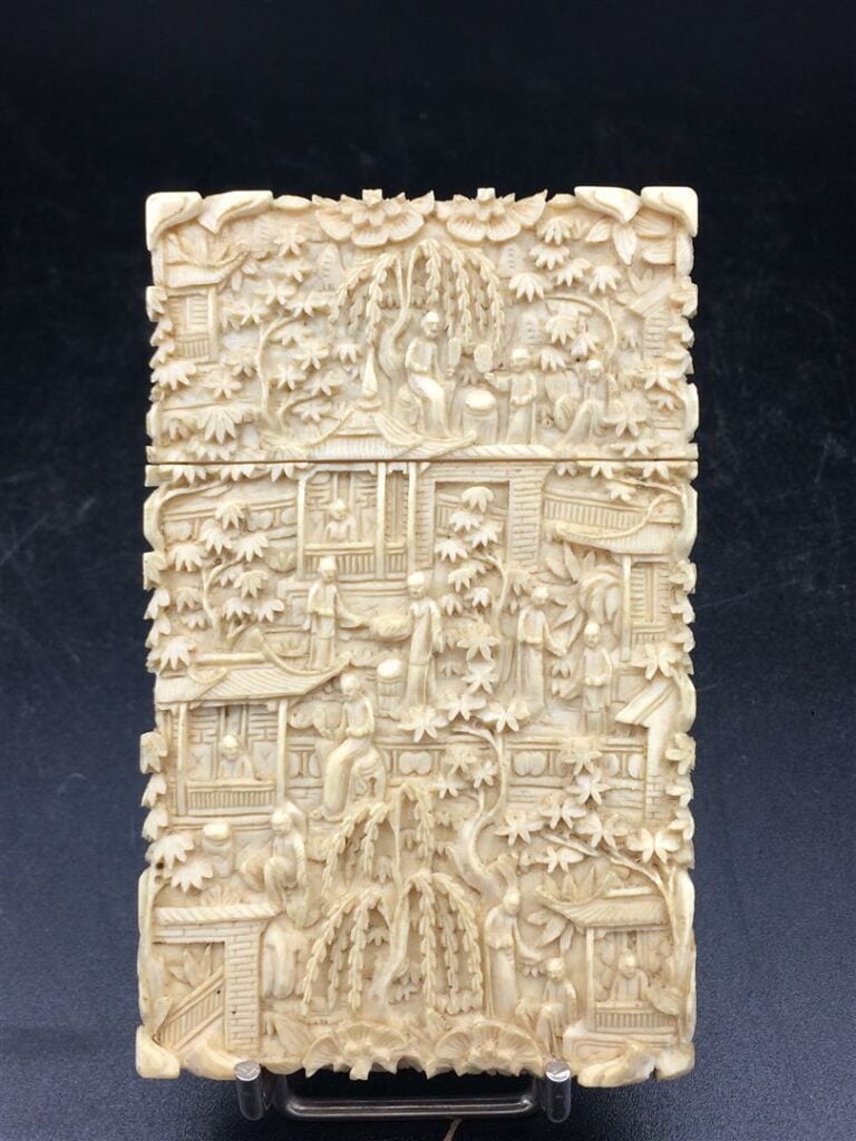 [X] ETUI / PORTES-CARTES EN IVOIRE DE CANTON - Chine, Canton / Guangzhou, Dynas…