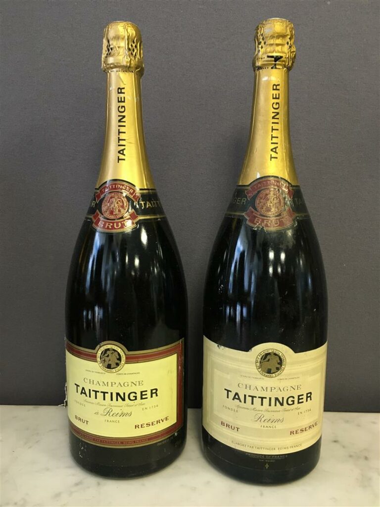 2 magnums, TAITTINGER, Champagne brut Réserve.