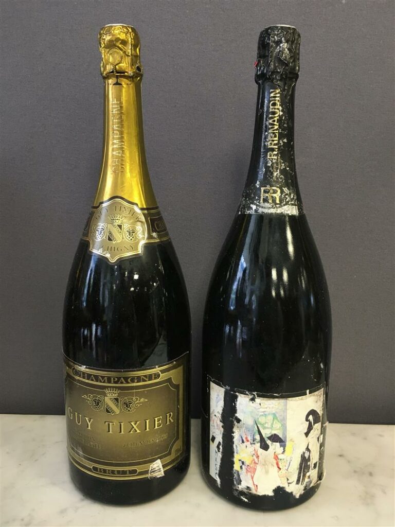 2 magnums, Champagne brut, R. RENAUDIN, et GUY TIXIER.