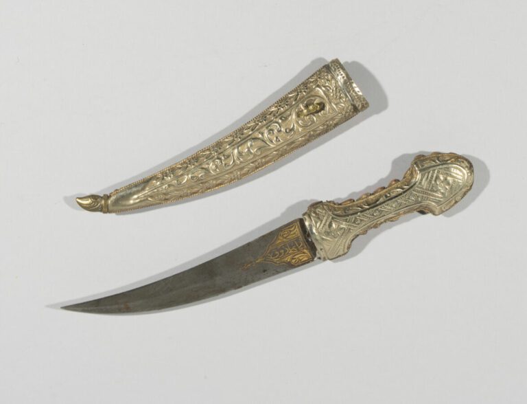 Dague Ottomane - Acier en partie damasquiné d'or, argent bas-titre et vermeil,…