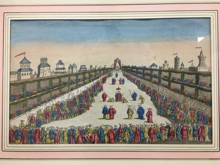 Ensemble de neuf gravures en couleurs, "Vues d'optique".