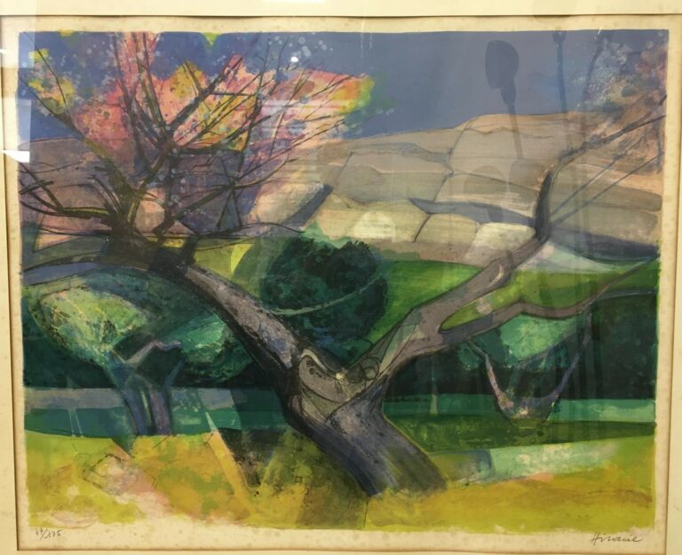 Camile HILAIRE (1916-2004). - Paysage à l'arbre - Lithographie sur papier, numé…
