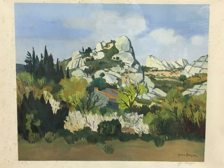 Yves BRAYER (1907-1990). - Paysage de Provence - Lithographie sur papier, signé…
