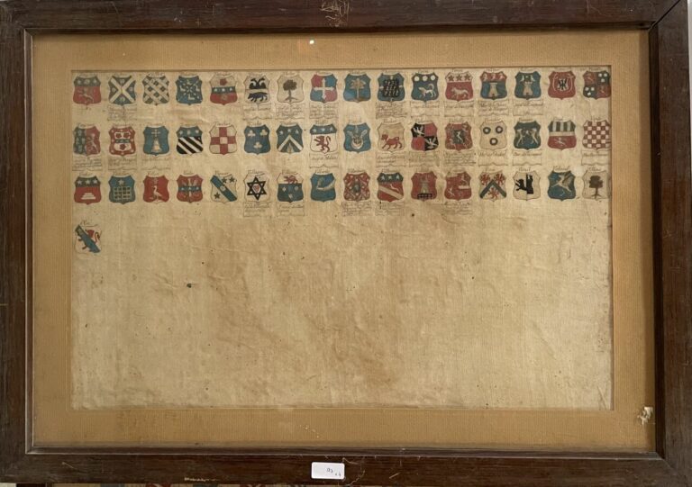 Quatre planches aquarellées représentant les blasons de la noblesse provençale…