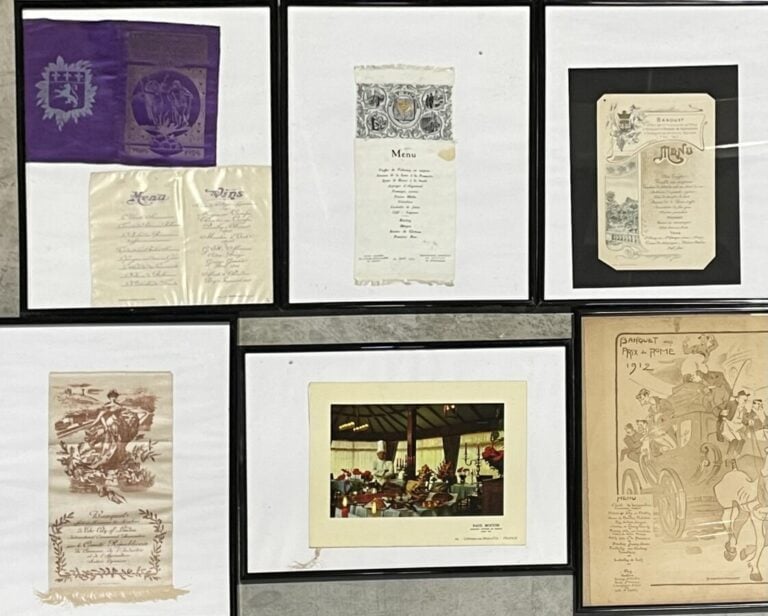 Lot de menus divers et une photographie de Paul Bocuse.