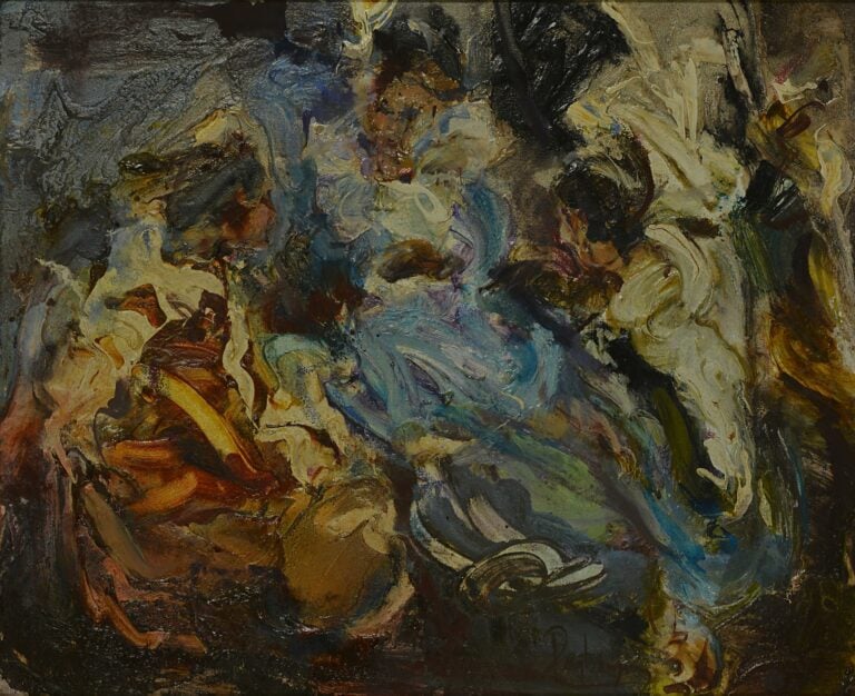 Gérard PAMBOUJIAN (né en 1941). - Scène de cabaret - Huile sur toile signée. -…