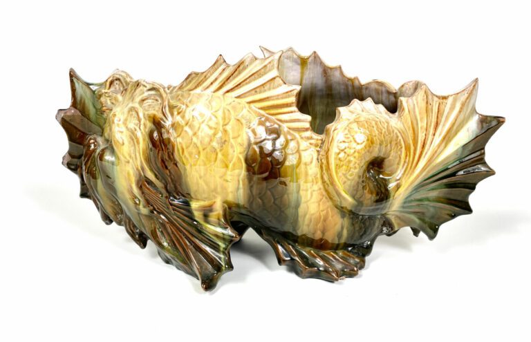 VIDE-POCHE en céramique sous la forme d'un animal marin en céramique émaillée b…