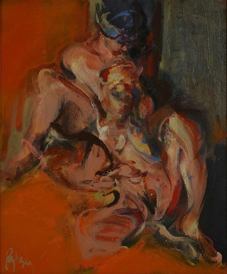 Gérard PAMBOUJIAN (né en 1941). - Les deux soeurs thaïes - Huile sur toile sign…