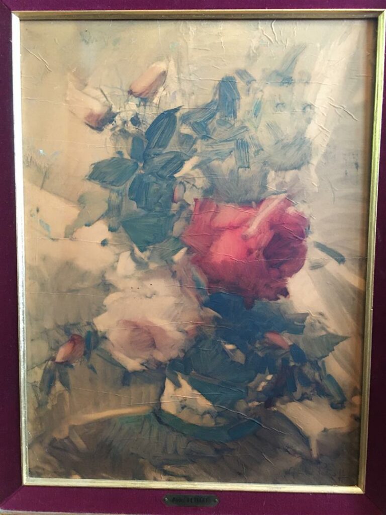 André PETROFF (1894-1975). - Bouquet de fleurs - Huile sur panneau, signée en b…