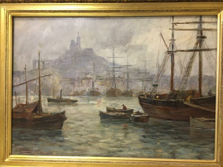 Joseph EYSSERIC (1860-1932). - Le Port de Marseille, 1916 - Huile sur toile, si…