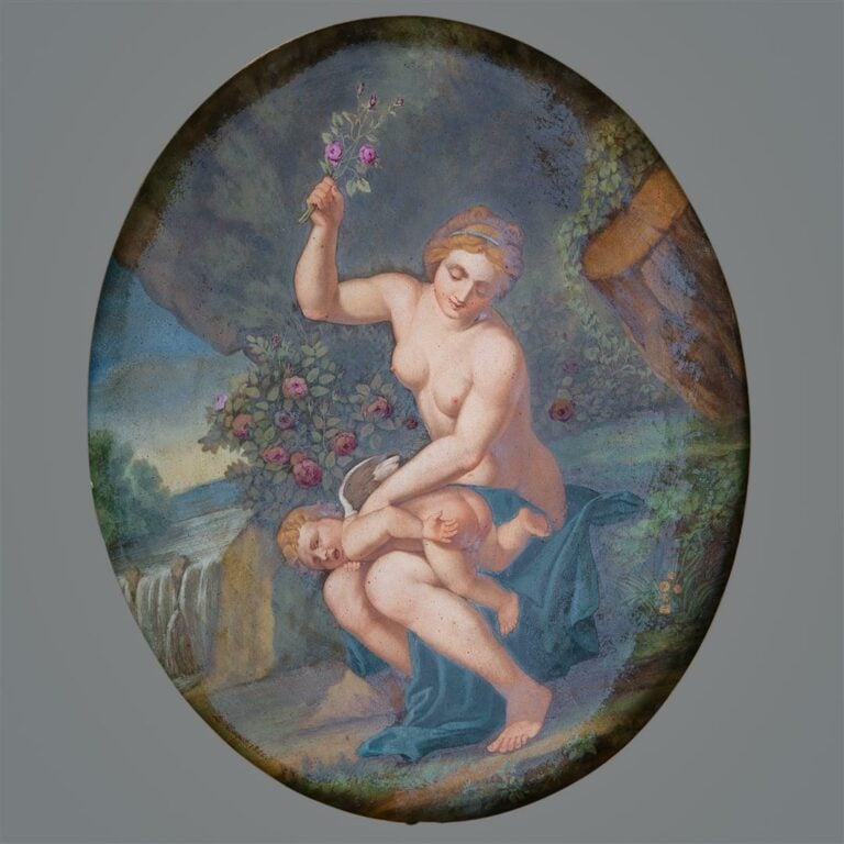 Ecole française du XIXème siècle, L. CHOQUET. - Vénus corrigeant l'amour - Pein…