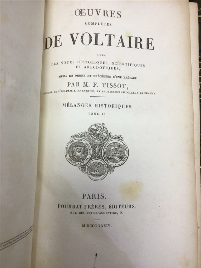 VOLTAIRE, Oeuvres complètes, 75 volumes, Pourrat éditeurs, Paris 1833-4, demi-r…