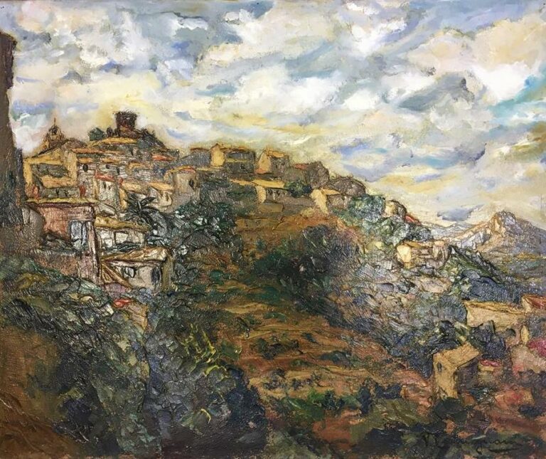 Vincent CERMIGNANI (1902-1971). - Cagnes-sur-Mer - Huile sur isorel, signée en…