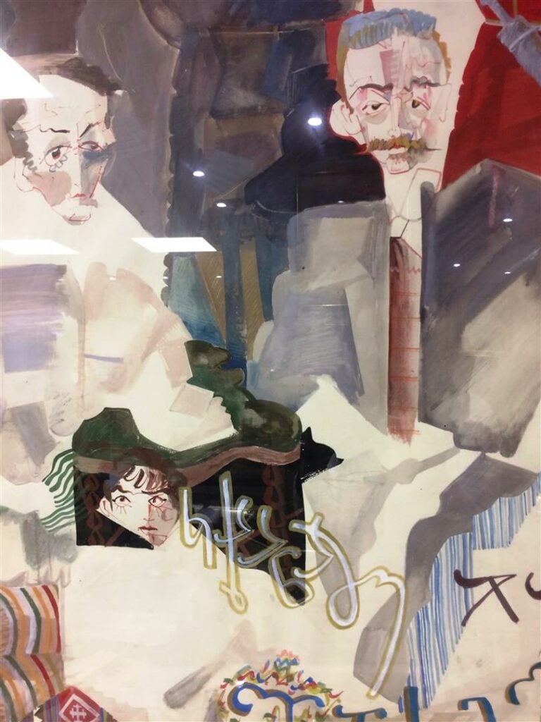 Levan TCHOGOSCHVILI (né en 1953). - La famille du cosaque - Gouache sur papier,…