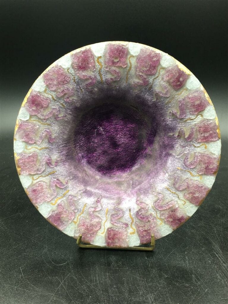 DUBAN ET CHRISTEL à Limoges. - Vide-poches à décor en émaux et verre multicouch…