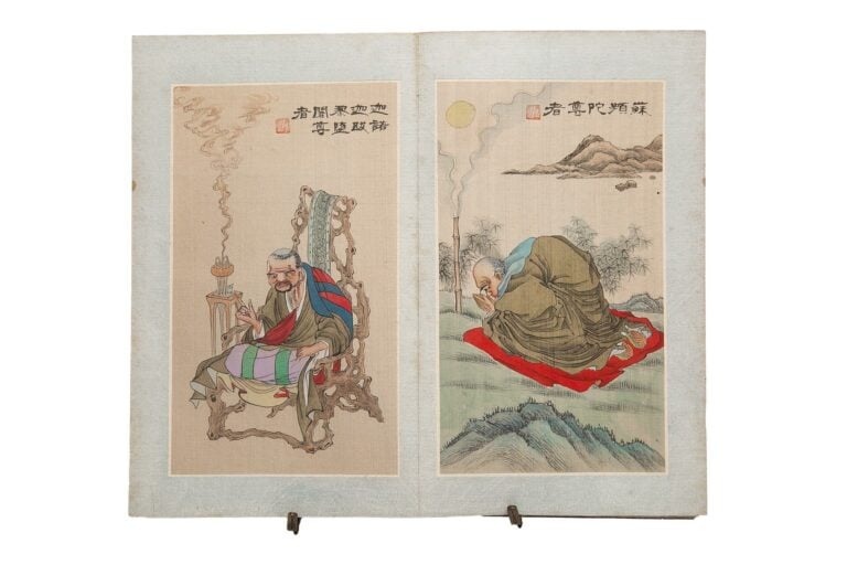 ECOLE CHINOISE (Chine, Moderne) - La légende dorée / les 18 lohans - Leporello…