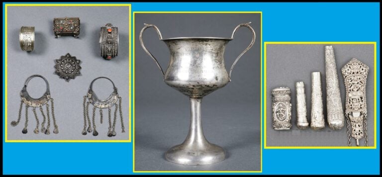 COUPE COMMEMORATIVE EN ARGENT CHINOIS D'EXPORTATION PAR WANG HING & CO - Chine,…