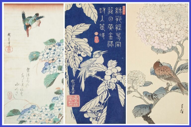 D'après Utagawa HIROSHIGE (1797-1858) - Martin-pêcheur et hortensia - Ajisai ni…