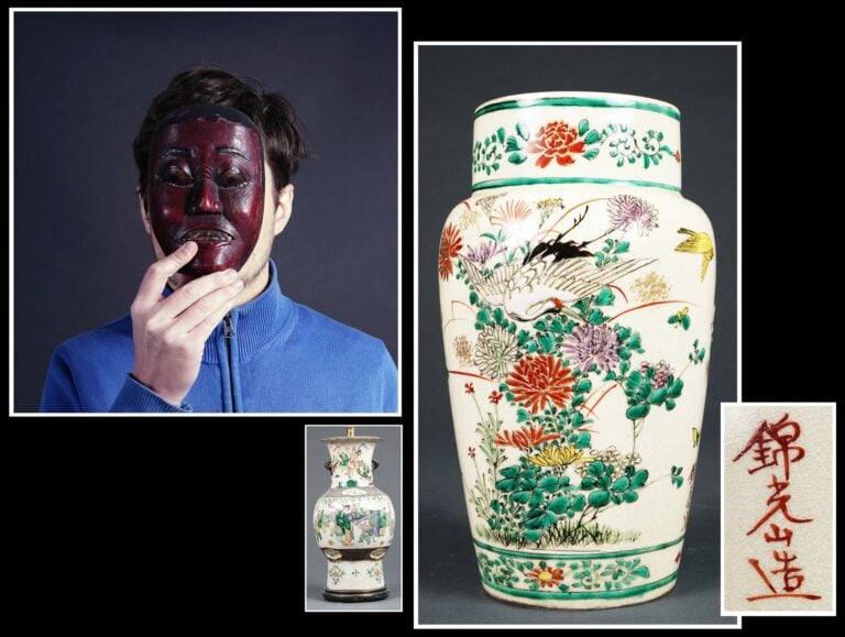 VASE OVOIDE EN FAIENCE DE TYPE KYO-YAKI SATSUMA PAR KINKOZAN ???? - Japon, Péri…