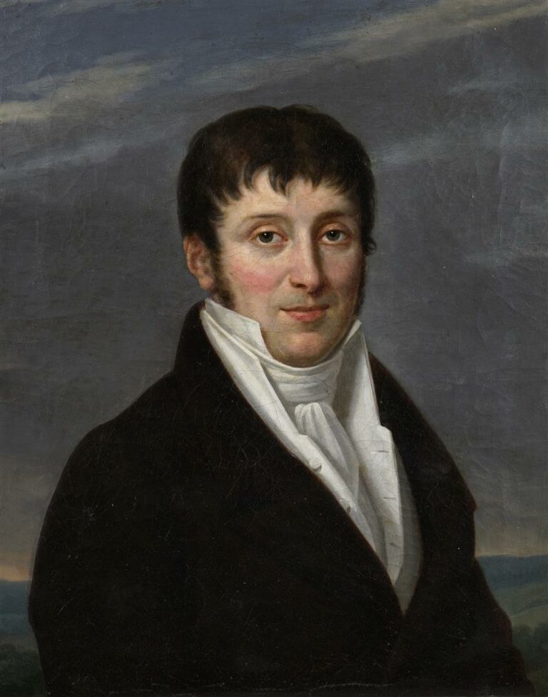 Ecole française vers 1830. - Portrait de jeune homme - Huile sur toile. - 62 x…