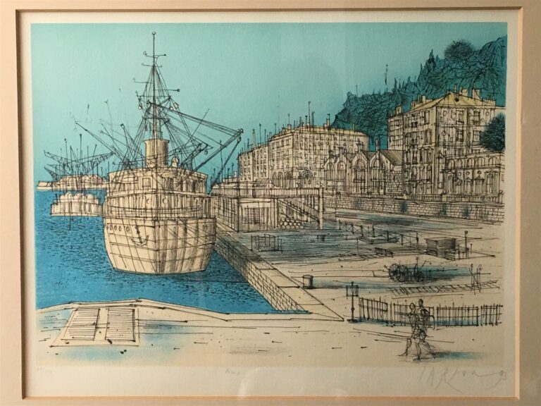 Jean CARZOU (1907-2000). - Port de Nice - Lithographie sur papier, numérotée 81…