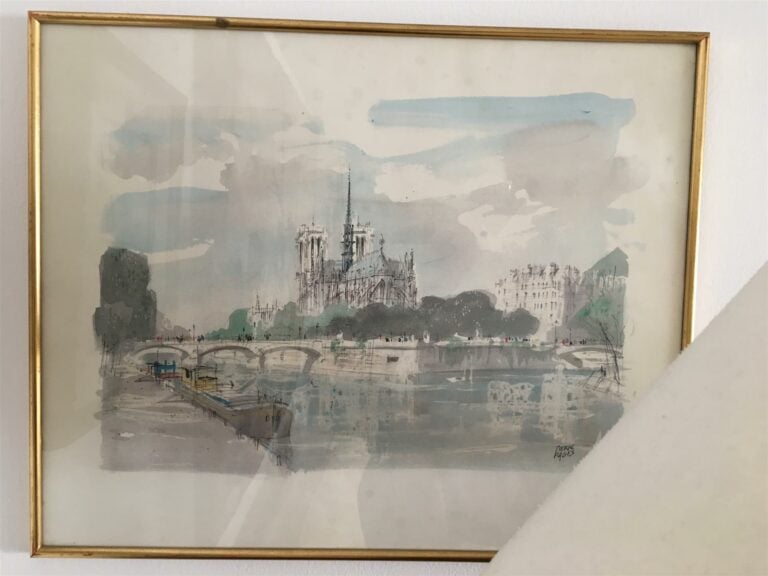 Pierre PAGES (né en 1933). - Vue du jardin du Luxembourg avec le bassin et le P…