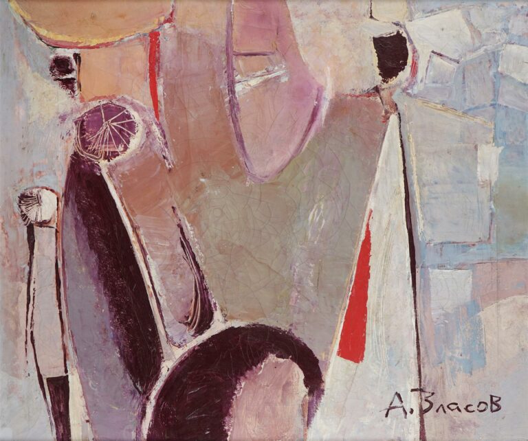 Arseny VLASOV (né en 1914). - Composition abstraite - Huile sur toile, signée e…