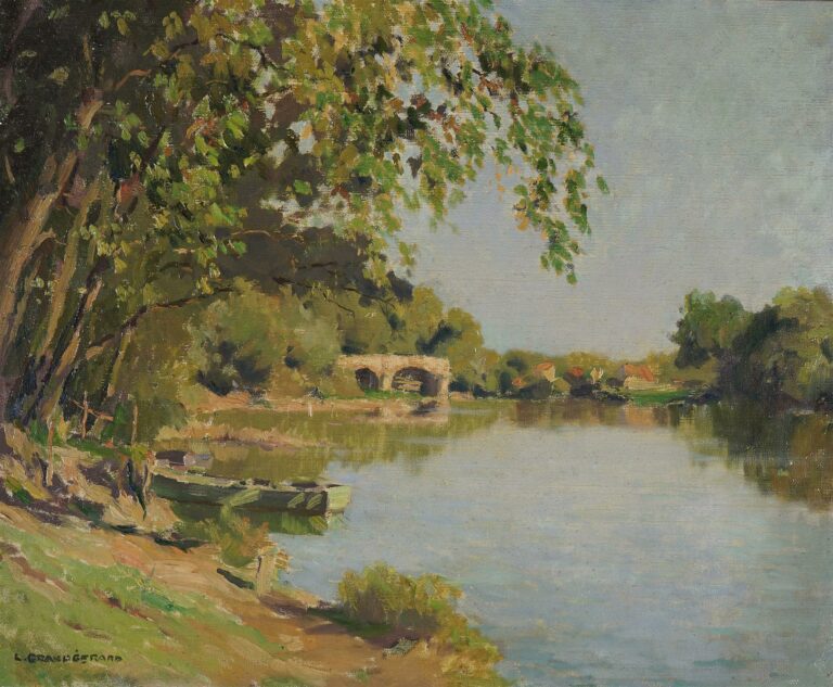 Henri-Lucien GRANDGERARD (1880-1970) - La Marne a choller - Huile sur toile. -…