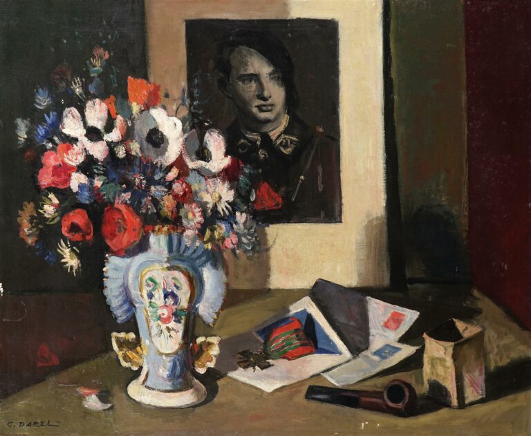 Georges DAREL (1892-1943). - Souvenir de 1940 - Huile sur toile, signée en bas…