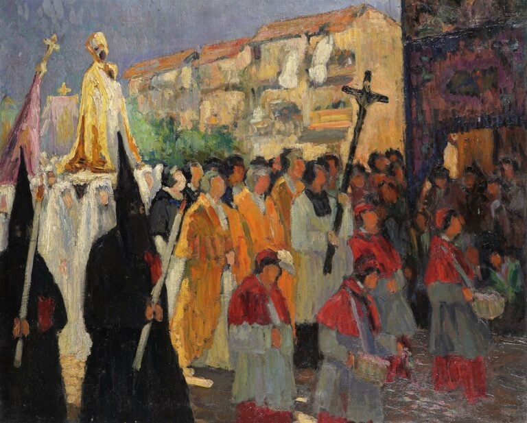 Léonie de BAILLEUL (XXème siècle). - Procession lors de la Semaine Sainte en Es…
