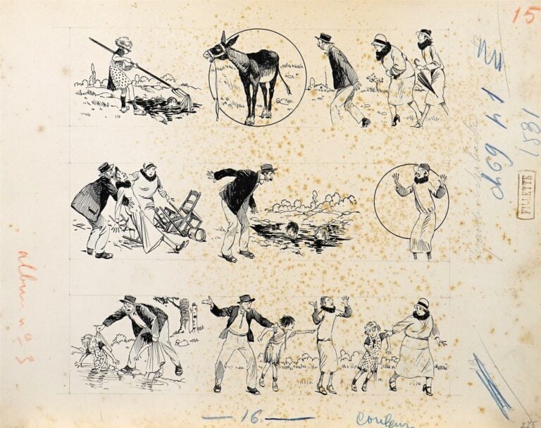 René Giffey (1884-1965). - Nigaude et Malicette. Planche originale de format 32…