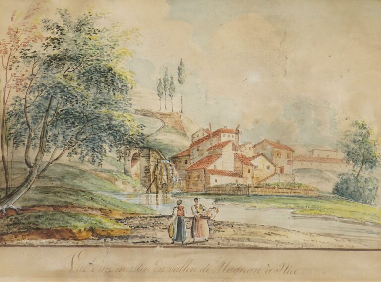 Clément ROASSAL (1781-1850). - Vue d'une ruine de Cimiez à Nice et Vue d'un mou…