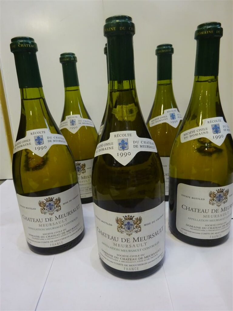 6 bouteilles, CHATEAU DE MEURSAULT, Société civile du château de Meusault, 1990…