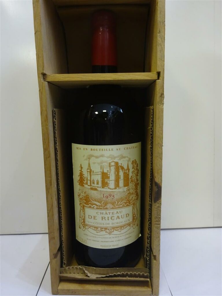 1 bouteille, CHATEAU DE RICAUD, 1eres côtes de Bordeaux, 300cl, 1995
