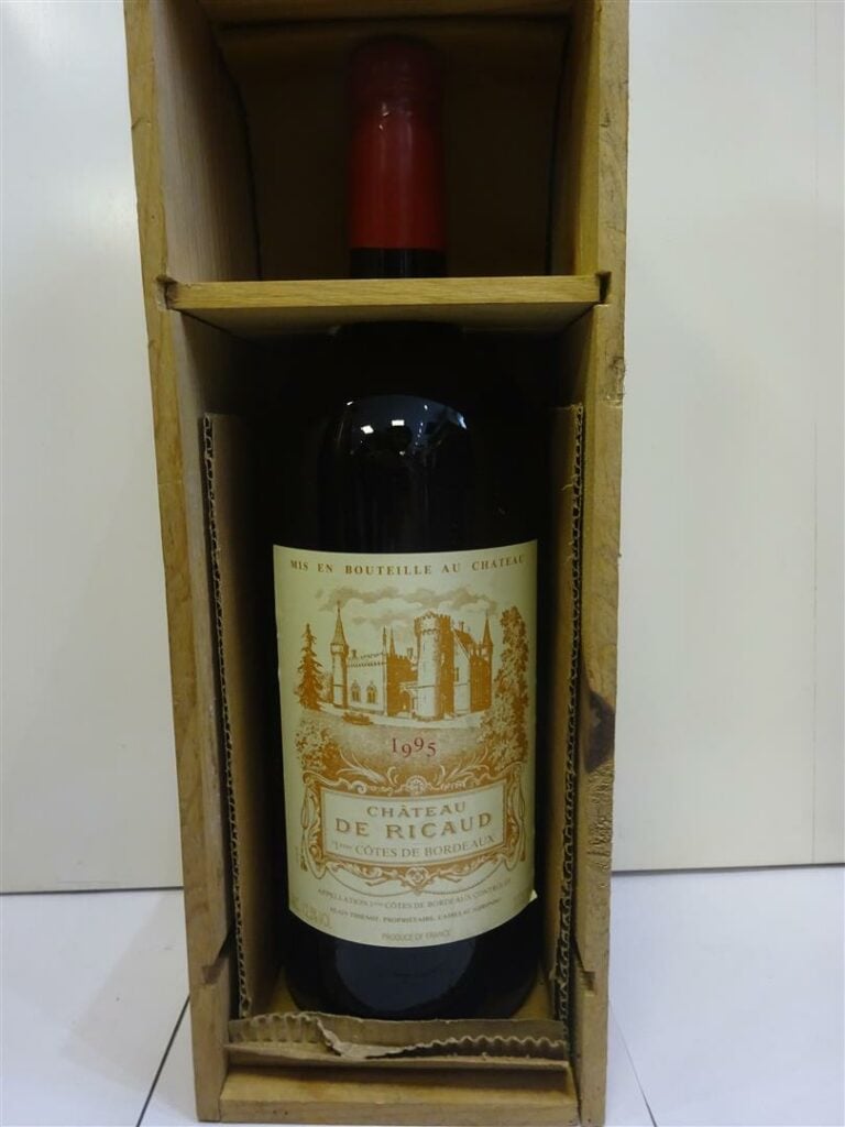 1 bouteille, CHATEAU DE RICAUD, 1eres côtes de Bordeaux, 300cl, 1995