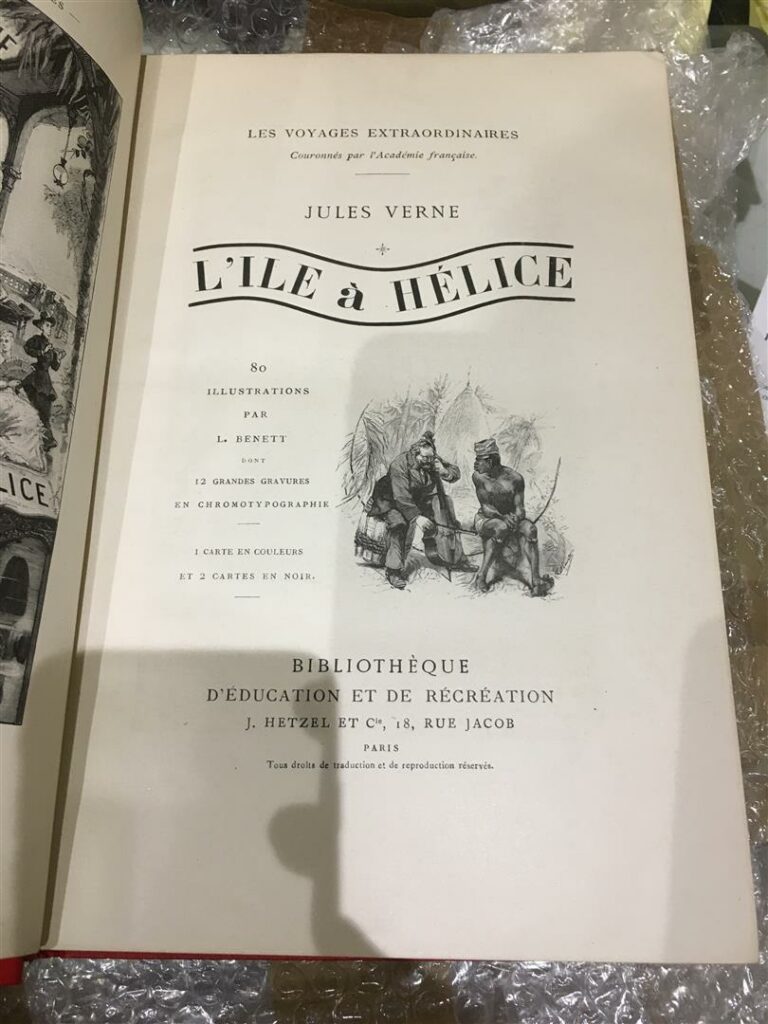 Jules Verne. L'Île à hélice. Ill. de BENETT. Édition Hetzel, sans date (1895).…