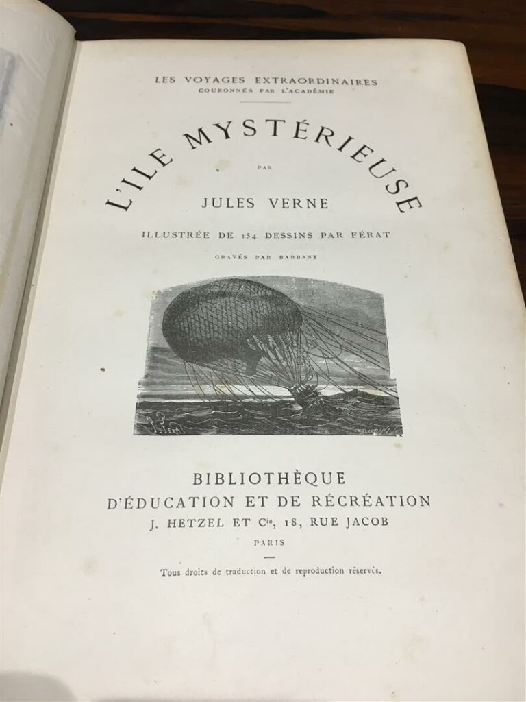 Jules Verne. L'Ile mystérieuse. Ill. de Férat. Édition Hetzel, sd (ca 1881). -…