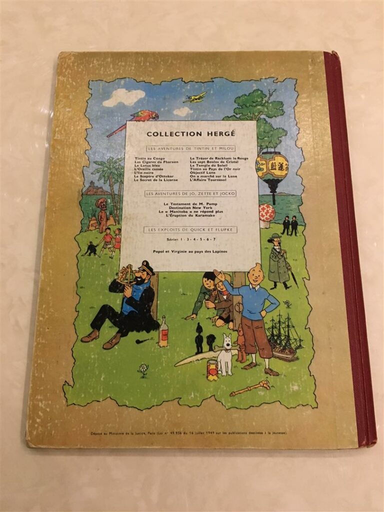 Ensemble de treize albums de Tintin, tirage des années 50: - - Le Trésor de Rac…