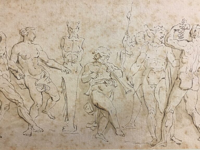 Raymond de LAFAGE (1656-1684). - Scènes de bacchanale - Paire de dessins à l'en…
