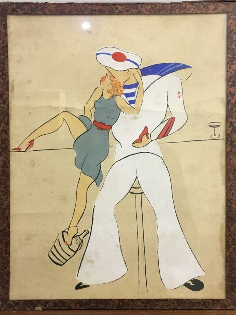 Ecole du XXème siècle, période Art Deco, dans le goût de Paul IRIBE. - Quatre c…
