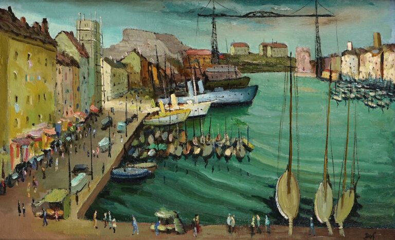 Marcel DYF (1899-1985) - Marseille, le vieux port - Huile sur toile, signée en…