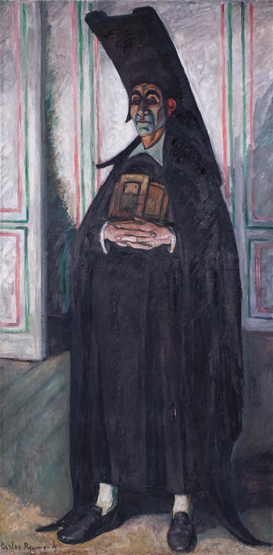 CARLOS-REYMOND (1884-1970). - Portrait d'ecclésiastique - Huile sur toile, sign…