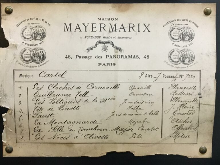 Lazare MORHANGE, successeur de MAYER-MARIX, 48, passage des Panoramas. - Cartel…