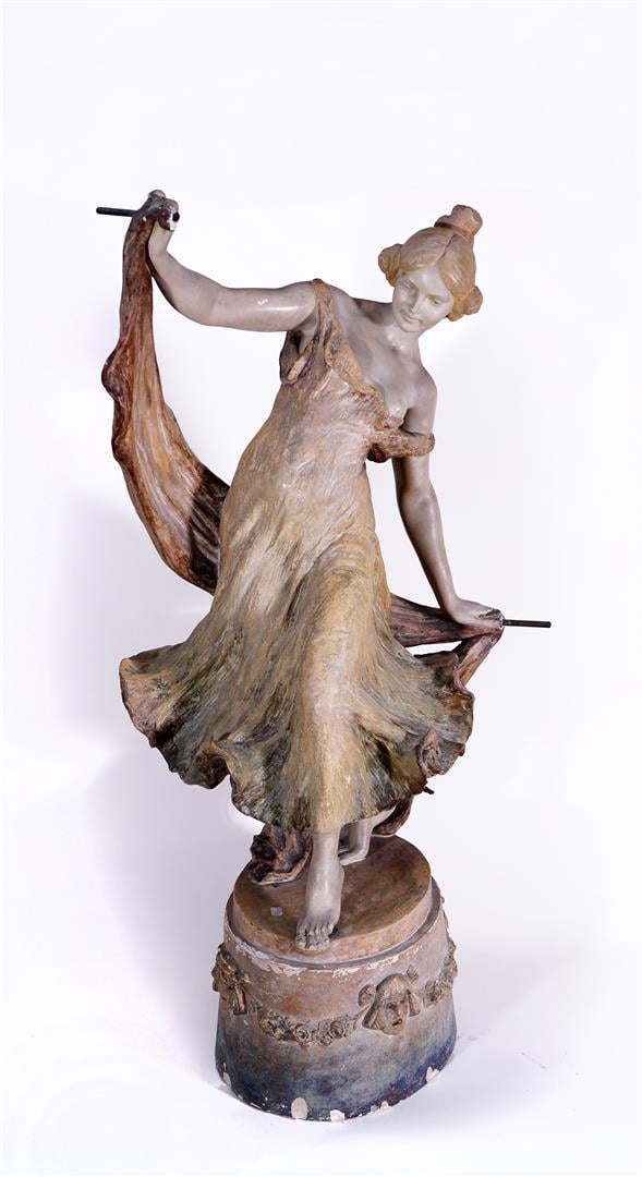 Stanislaus Emil CZAPEK (né en 1874). - Danseuse - Epreuve en plâtre patiné poly…