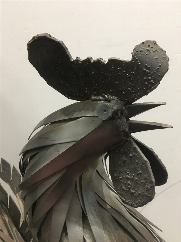 Michel JARRY (XX-XXIèmes siècles). - Coq debout - Sculpture en lames d'acier so…