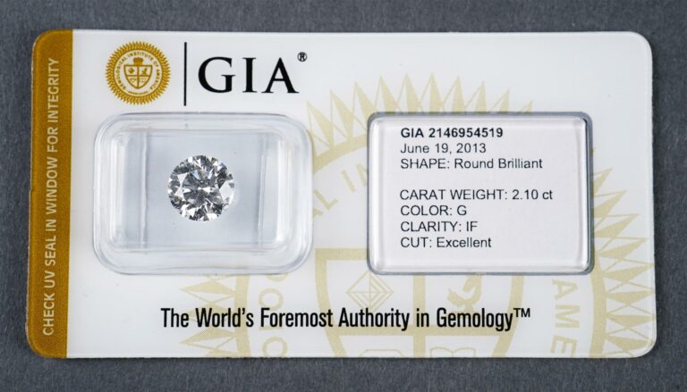 Diamant sous scellé, 2,10 carats, couleur G, IF, excellent. - Avec son certific…